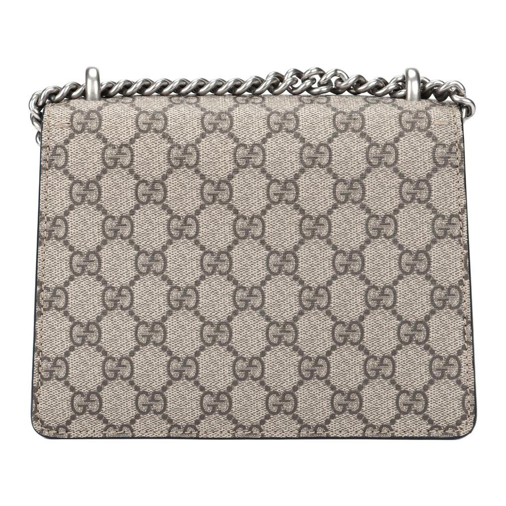 Gucci Geantă Poștașă Pânză Patchwork Piele cu Cataramă Cap de Tigru Dionysus și Logo Floare Îmbătrânită Femei Maro