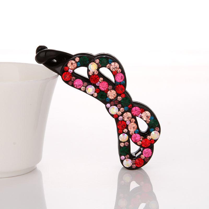 Elegant Rhinestone Bow Ponytail Clip: Versatile Twist Updo Hair Accessory for Women Natural