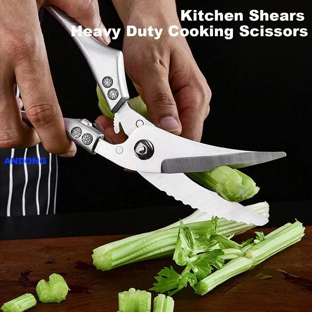 Stainless Steel Food Scissors Multi-function Kitchen Scissors Chicken Bone Meat Scissors Kitchen Cutting Knife Cooking Knife Bar