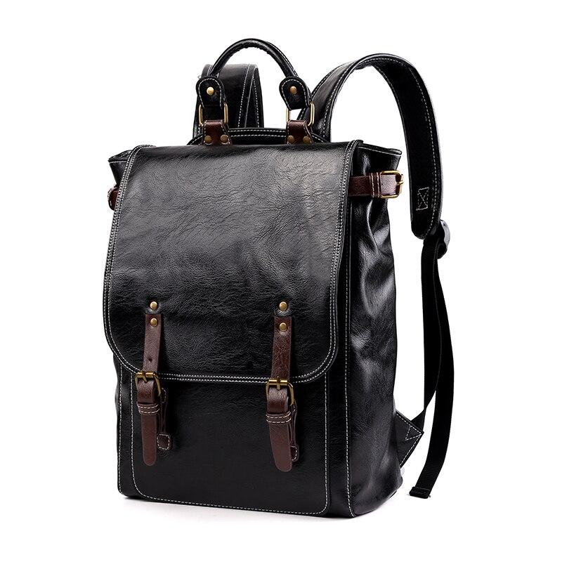 Buy 35l Patent Leather Backpack Fashion Men Travel Backpack Casual Laptop Backpack School Bag