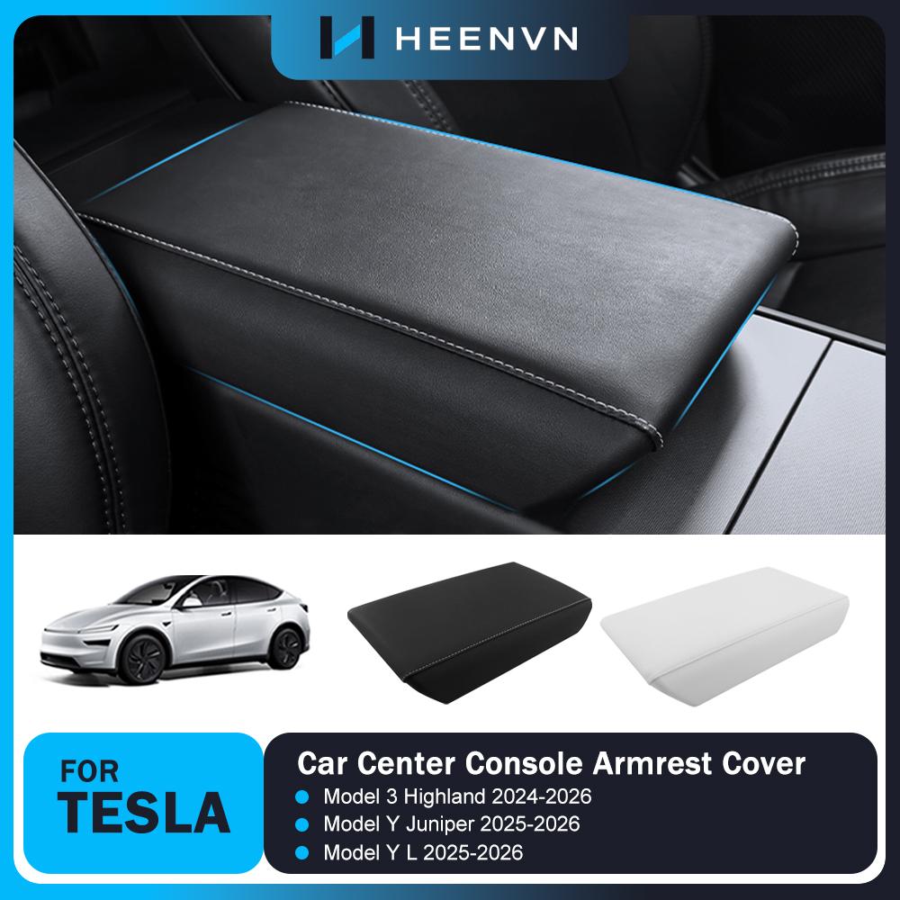 Heenvn For Tesla Model 3 Y Highland Juniper 2026 Armrest Pad Anti-fouling Case Center Console Cover Anti-scratch Car Accessories