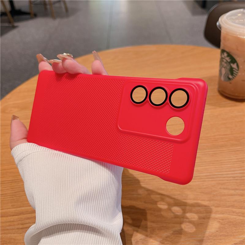 Frameless Heat Dissipation Case With Lens Film For Vivo S18 S17 S17t S16 Pro Breathable Cooling Grid Hard PC Cover Back Shell Protector