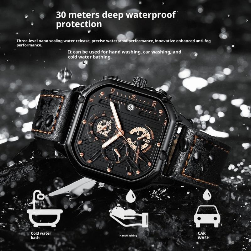 Top Neue Wasserdichte Leuchtende Multifunktionale Herrenuhr Mode Quarz Elegante Armbanduhr