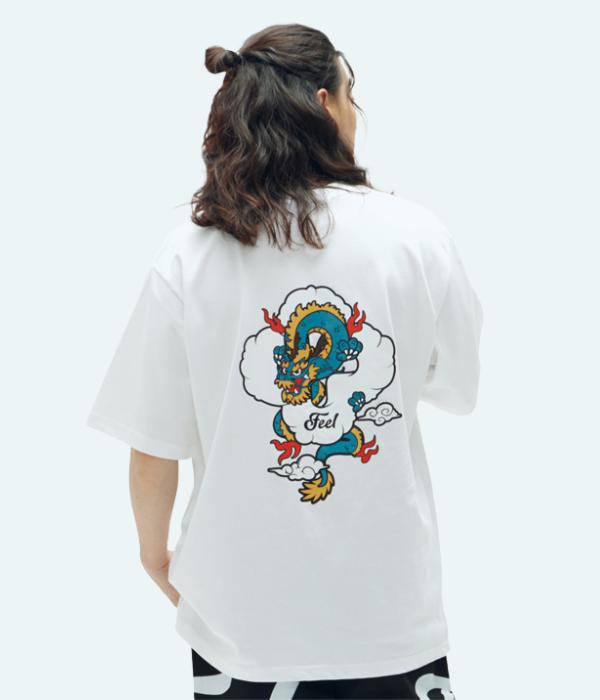 Fill Enough Blue Dragon Tee / White Xl