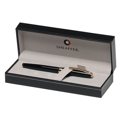 Sheaffer Sagaris Gloss Black/Gold Trim Pen (Med Fountain)