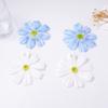 Exaggerated, simple and fashionable vacation fabric faux flower large flower stud earrings romantic and versatile stud earrings
