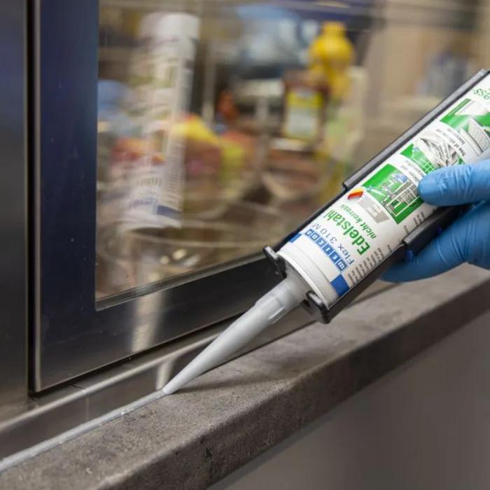 Weicon Flex 310 Stainless Steel, Ms-Polymer Adhesive-Sealant 310 , For Stainless Steel And Aluminum, Wet-Paintable, Silicone-Free, Uv-Resistant