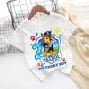 White Tshirts for Boys Anime Cartoon Cute Birthday Clothing Children Summer Fashion Short Sleeved Shirt Kids Clothes