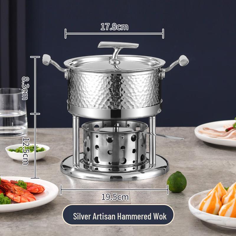Wutuo Stainless Steel Personal Hot Pot with Alcohol Stove