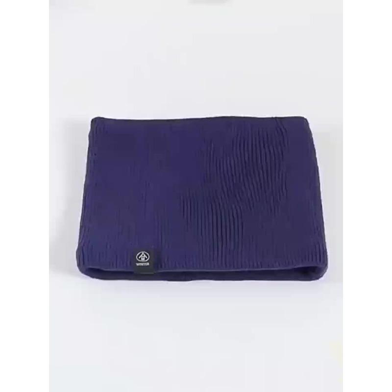 1PC Elegant Solid Color Polyester Scarf - with Velvet Lining - Retractable Knitted Neck - Warm