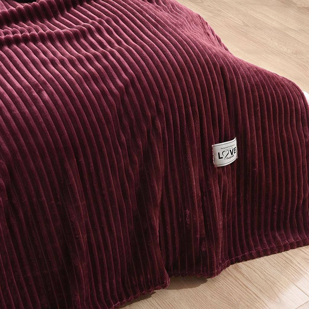 Fleece Throw Blanket Striped Super Soft Flannel Blanket Solid Winter Bed Sofa Cover Bedspread Travel