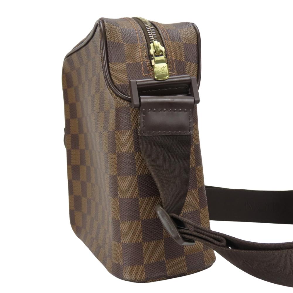 Used LOUIS VUITTON Shoulder Bag Olaf PM N41442 Damier Ebene Brown Everyday use