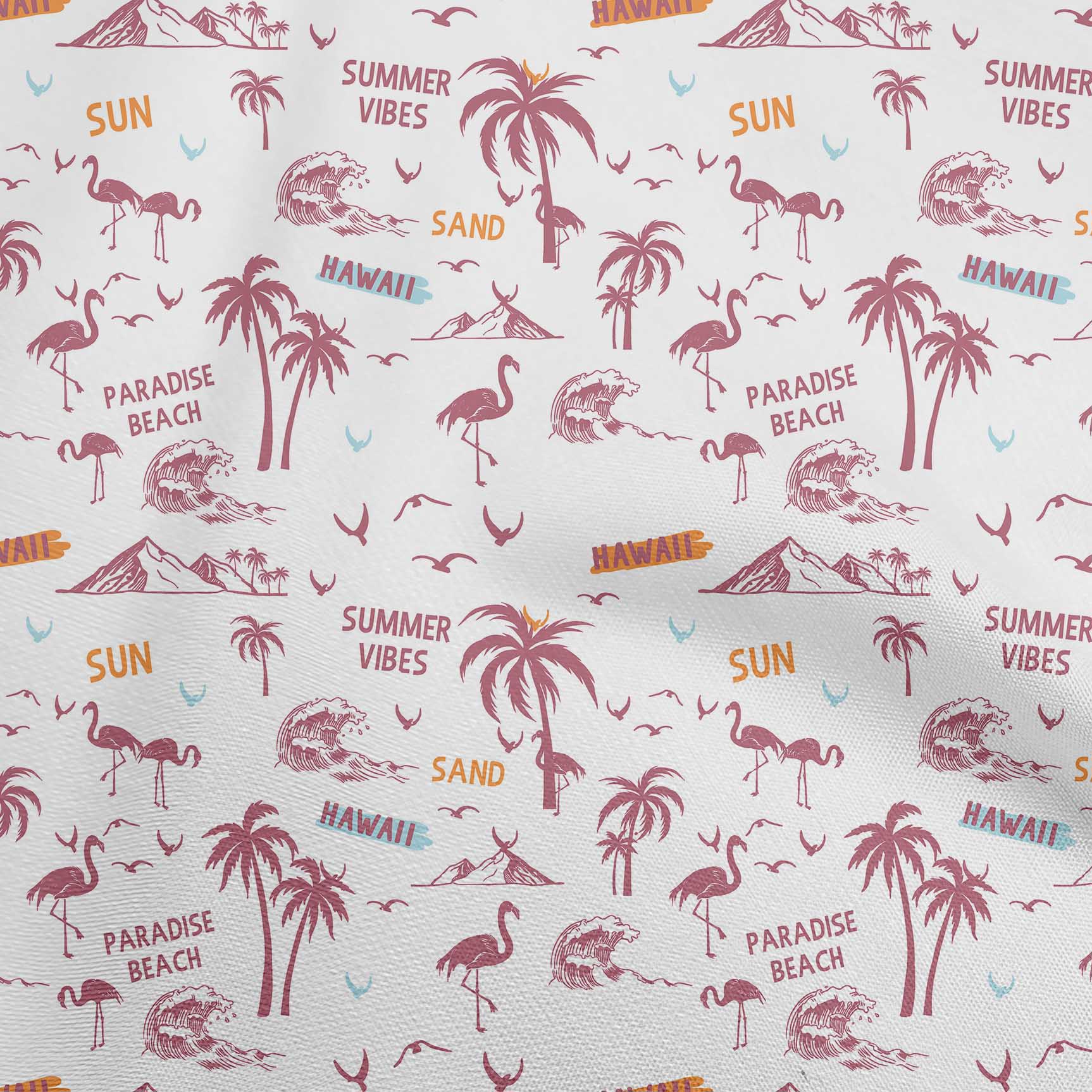 

oneOone Cotton Flex Blue Fabric Beach Hawai Diy Clothing Quilting Fabric Print Fabric By Yard 40 Inch 42 Inch Wide - Viscose Chiffon рожевий