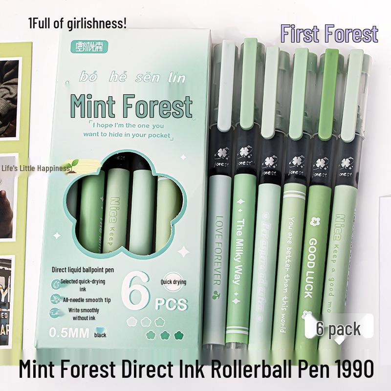 

Ручка-роллер Macaron Color Quick-Dry 0,5 мм - Большая емкость, Черные чернила 0.5mm Needle Black Refill