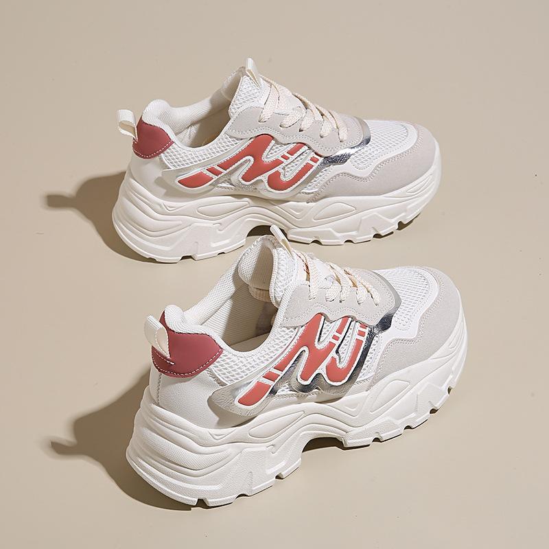 

Autumn fashion new women s shoes sneakers 2024 student casual soft sole lightweight mesh breathable heightening shoes 40 червоний