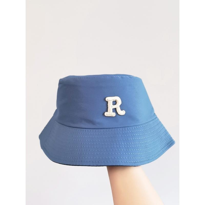 Bucket Hat Simple R Letter Trend Men and Women Versatile Casual Fashion Student Couple Outdoor Sun Protection