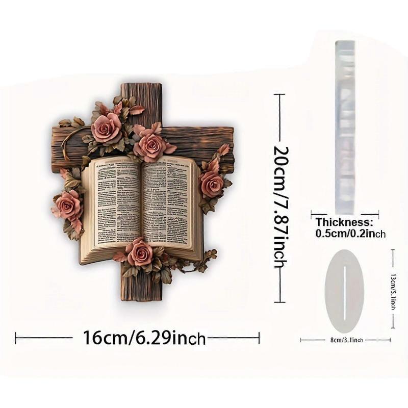2D Cross Ornament Supplies Flat Acrylic Sign for Living Room Indoor Birthday