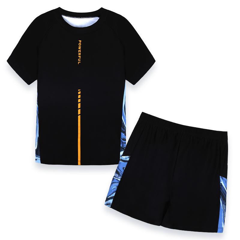 Plus Size Big Kids' Sun Protection Swimsuit - Short Sleeve Split Swimwear for Boys 2026