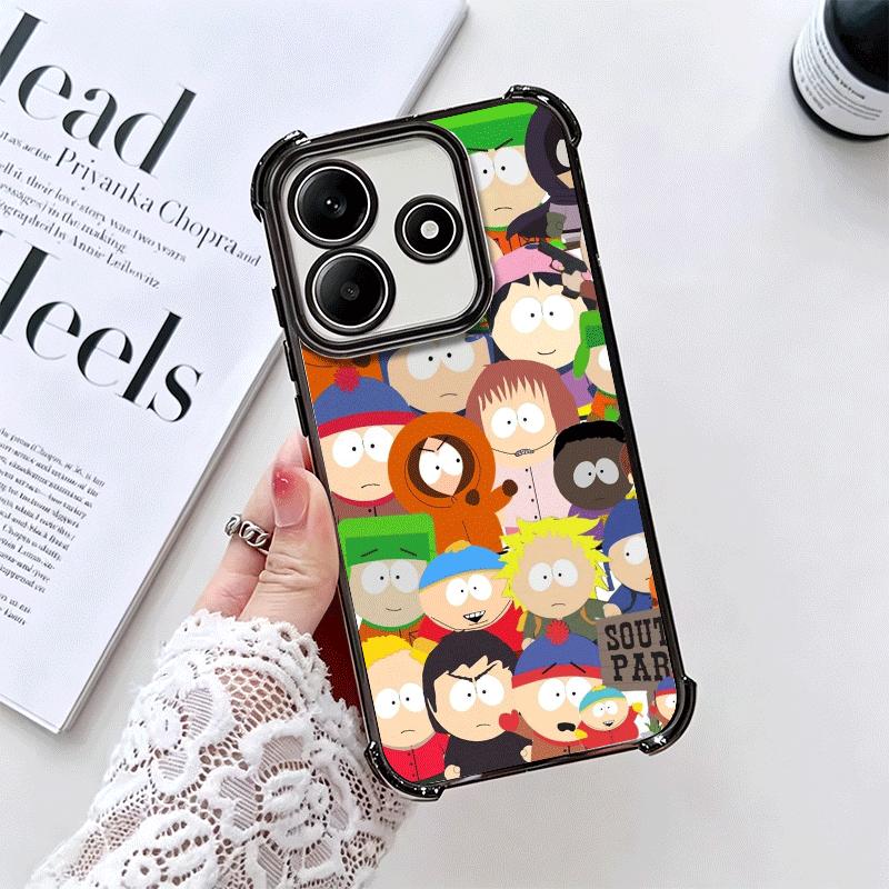 Cartoon S-South P-Parkes Soft Phone Case For Xiaomi Redmi Note 14 15 Pro Plus 13 12 11S 11T 5G 10 9S 9 Plating Anti-Fall Fundas