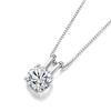 CZCITY Classic Design Ladies Silver Jewelry 1.0ct Round Moissanite Diamond Pendant Necklace S925 Sterling Silver Chain Necklace