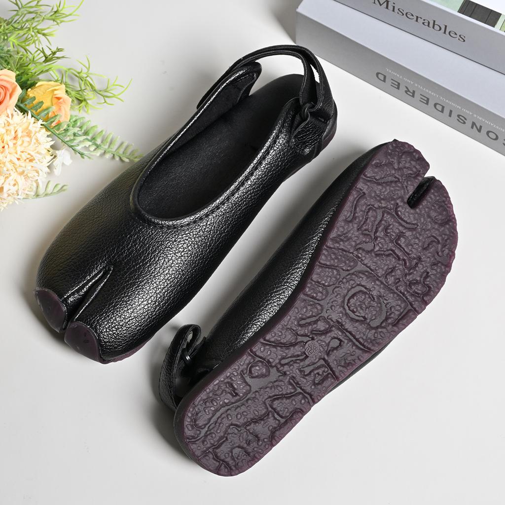 Fashion Summer Fashion Soft Leather Split Toe Women Flats Casual Comfortable Low Heeled Wedges Sandals Slingbacks Tabi Ballet Shoes