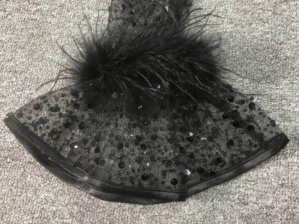 Plush Sequin Off-Shoulder Sexy Set: Long-Sleeve Top & Hip-Hugging Mini Skirt