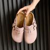 Thick Bottom Leather Half Slippers Baotou Sandals Slippers Women