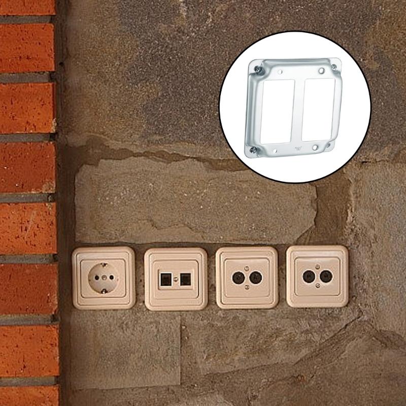 2Pieces Metal Electrical Outlet Covers 4x4Inch Zinc Alloy GFCI Box Plates for Indoor Wiring Safety and Aesthetic Designs