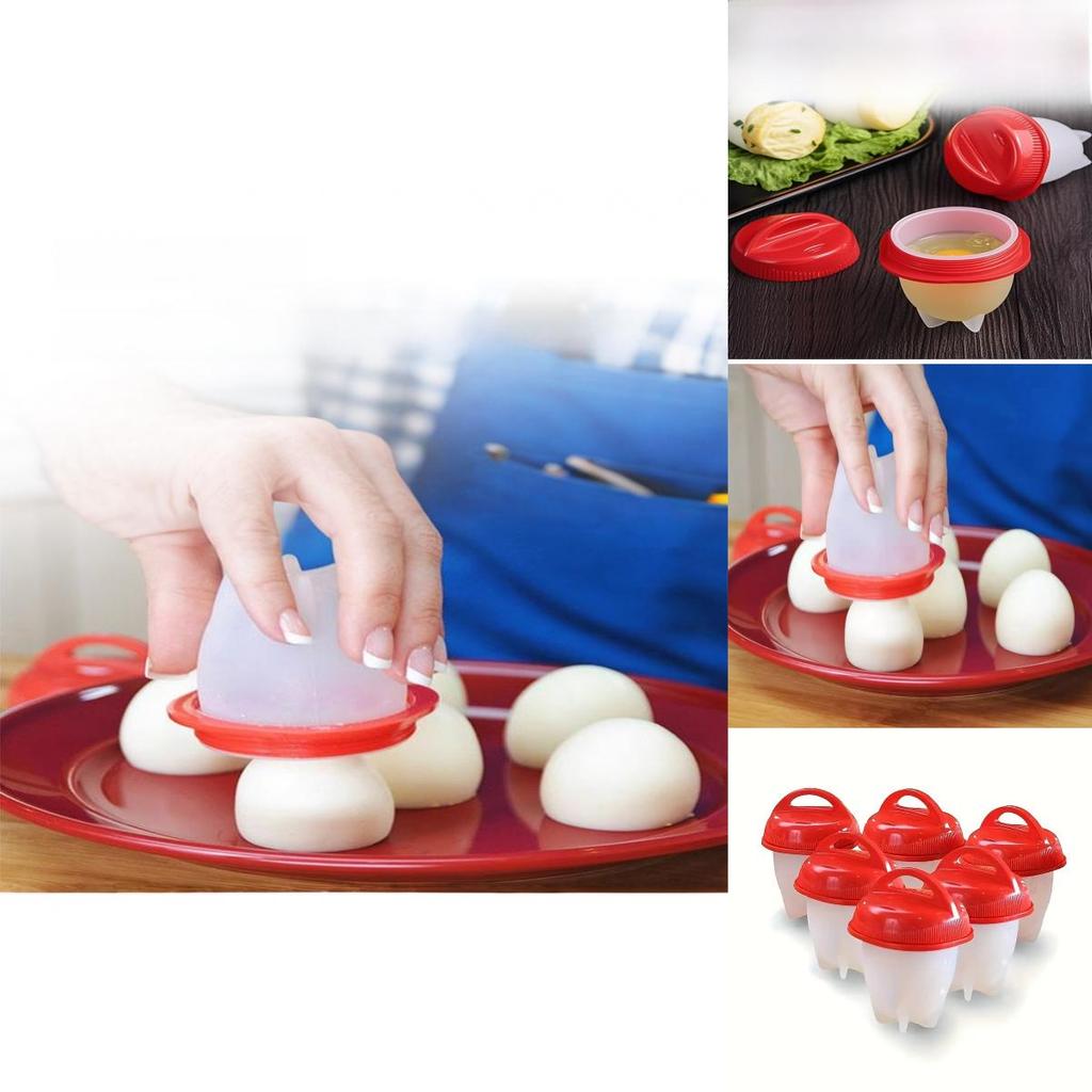 Juego de Cocedor de Huevos de Silicona con Diseño Antiadherente para Cocina Casera y Preparación de Desayuno