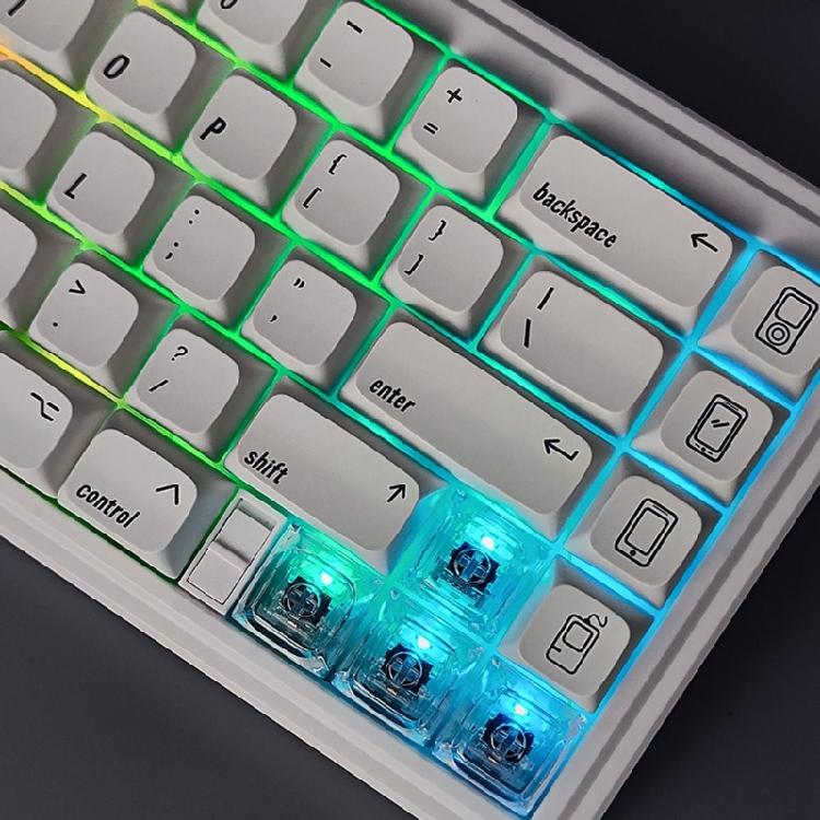 5/10pcs 1U Keycaps Set XDA Height Transparent with Backlit For Personalizing Mechanical Keyboards Enhances Typing