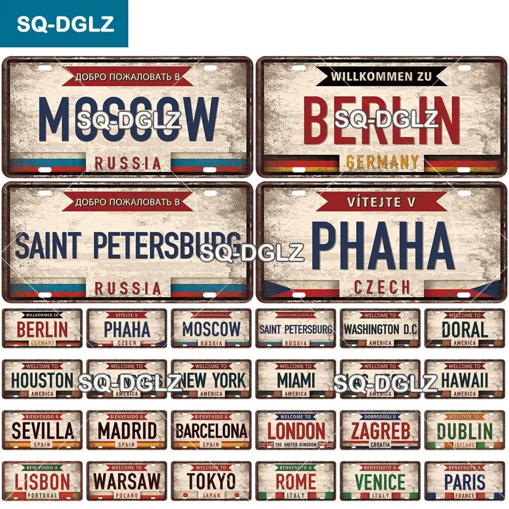 

[SQ-DGLZ] Винтаж Деревенский Город 15x30 см Оловянная Вывеска Магазин Бар Настенное Украшение Металлическая Вывеска Домашний Декор Живопись Таблички Художественный Плакат 15x30cm