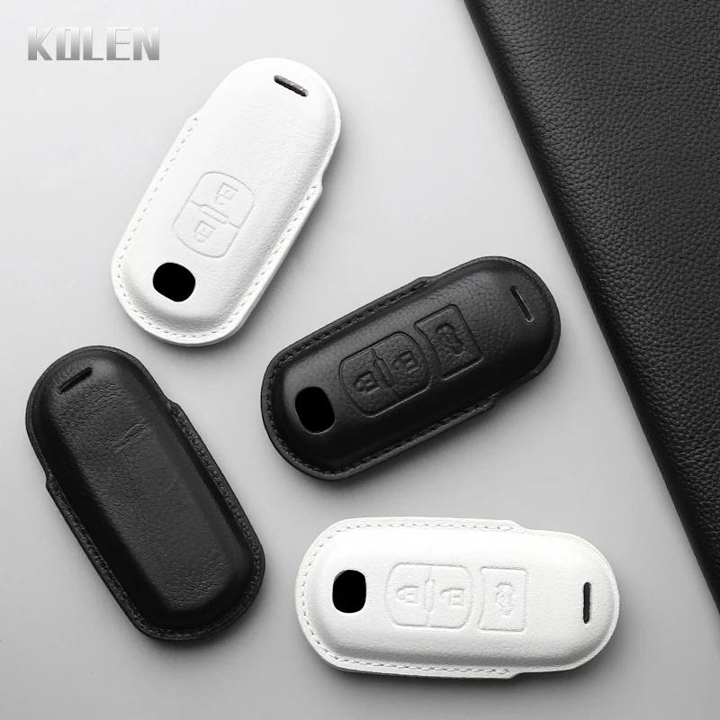 Leather Car Key Case Cover Shell For Mazda 2 3 6 Atenza Axela Demio Cx-5 Cx5 Cx-3 Cx3 Cx7 Cx-7 Cx-9 Cx9 Mx5 2 3 Buttons Keychain