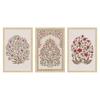 ArtX Paper Madhubani Floral Paintings with Frame for Home Decor Wall Art, Wall Paintings for Living Room, Multicolor, Natural Wood Color Frames