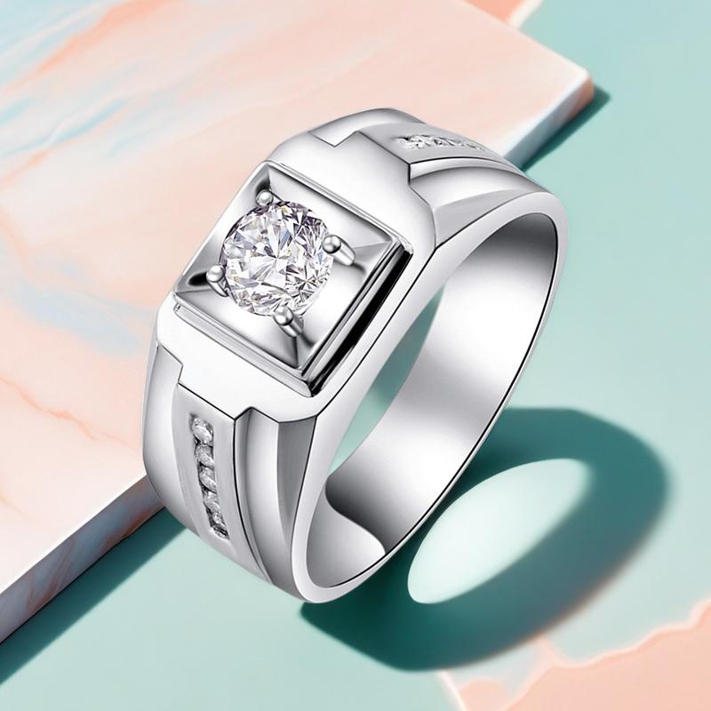 Copper Classic Ring For Women Jewelry Simple Diamond Ring Imitation Diamond Women'S Man Ring