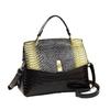 2024 Crocodile Pattern Patent Leather Women's Accordion Shoulder Bag - Fashionable, High-End Design
