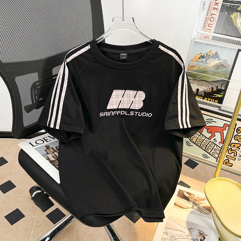 Fashion Brand Men's Letter Print Short-Sleeve T Men's Summer T-shirt ins Fashion Brand Loose Casual Top