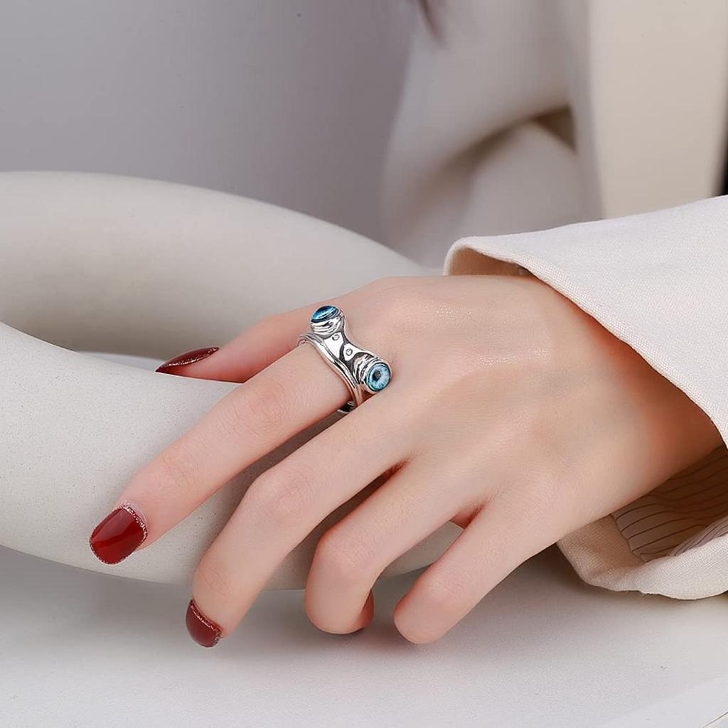 Einheitsgröße 925 Sterlingsilber Tier Frosch Verstellbares Modeaccessoire [Rockyu] Damenring, Meistens, Silber, Ring, Ring, Stilvoll, Party, Weihnachten,