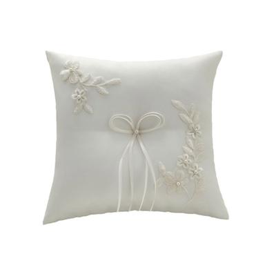 Oreiller Porte-Alliances en Perles et Nœuds pour Mariage, Bals de Promo, Anniversaires, Cérémonies et Fêtes sur la Plage Coussin Doux Nœuds