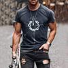 Men's Street Fashion Cross Belief Printed Round Collar Short Sleeve T Sleeve