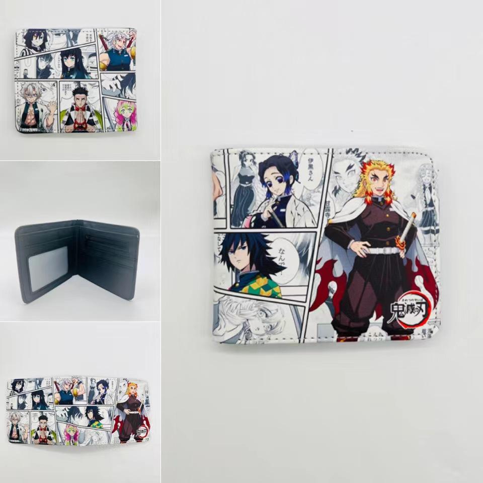 Japan cartoon comics Demon Slayer Short Fold Wallet Cartoon Coin Purse Suitable for Students 0006