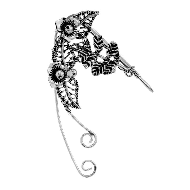 

1Pcs Vintage Earbone Clip Earring Accessorized With Leaves And Flowers Without Piercing Ear Hanging Cuff Earrings For Girl
