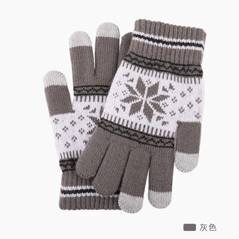 Gloves, Women's Winter Warm Velvet Thickened Riding Outdoor Men's Knitted Gloves Cold Proof