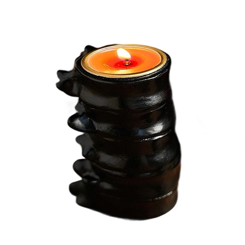 Halloween Candle Holder Decoration Heart Candle Holder Skeleton Candle Holder Brain Ghost Festival Decoration Supplies Props