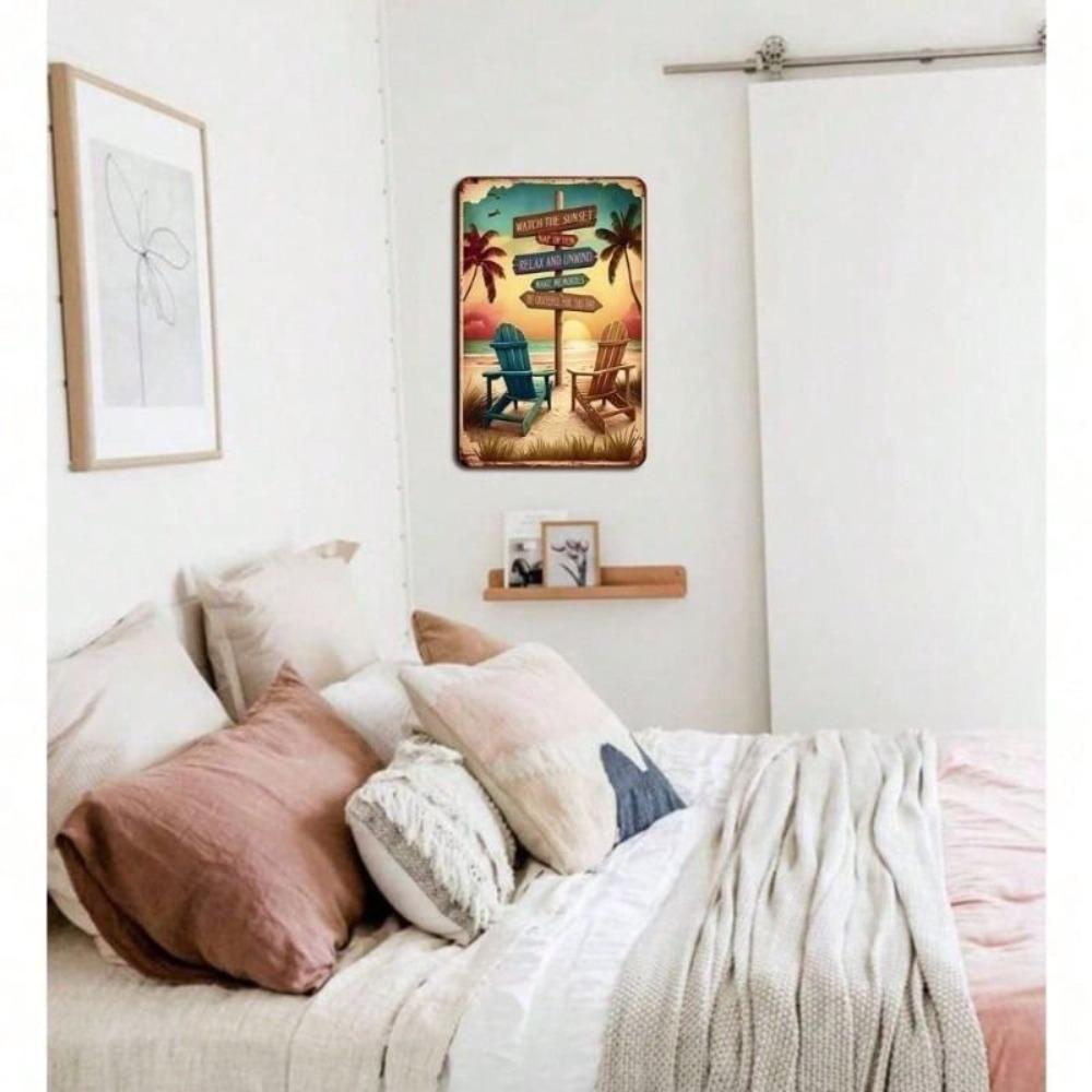 Metal Wall Art Retro Surfboard Poster 12x16 Inch Vintage Gift for Surfer Beach House Decor