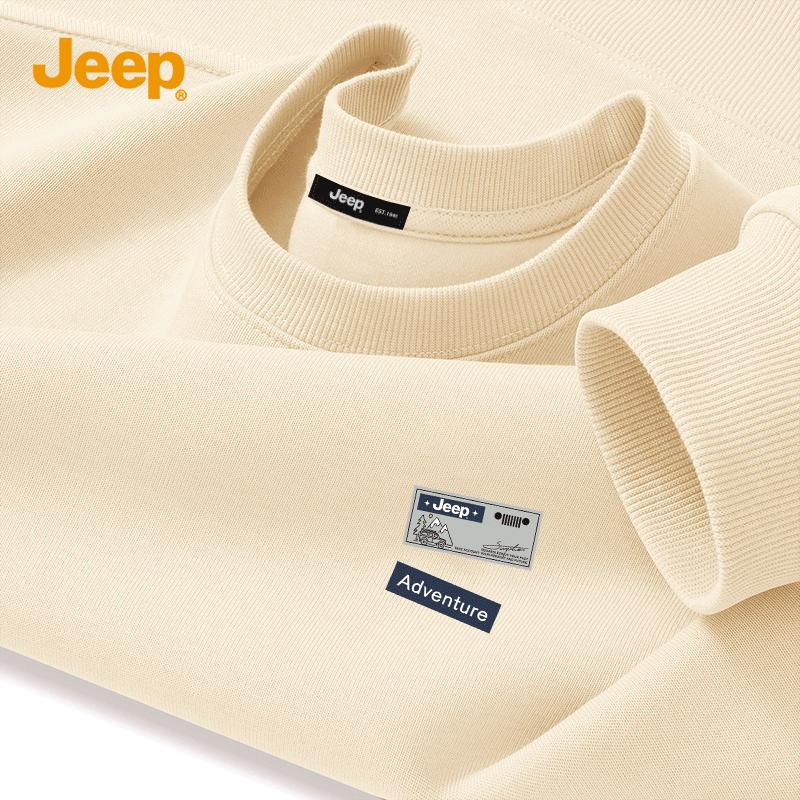 JEEP Men's 2026 Spring Loose Heavyweight Round Neck Sweatshirt