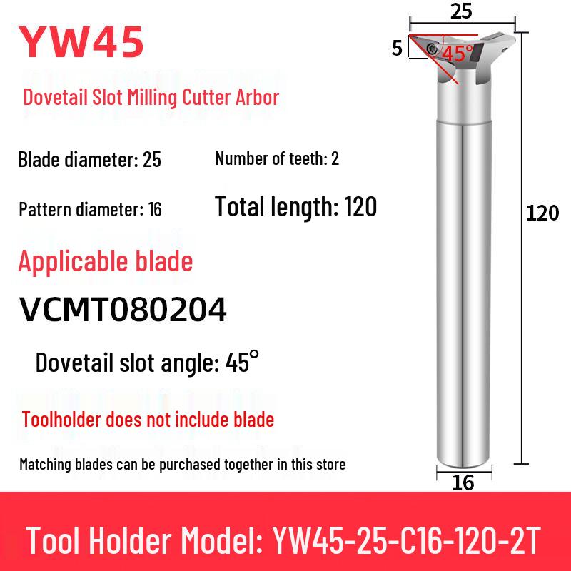 45°-75° CNC V-Shaped Dovetail Groove Milling Cutter with Inner Hole