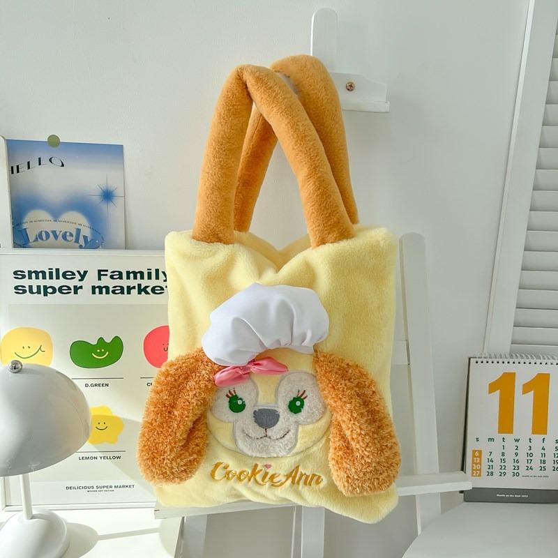 Cute cartoon furry handbag new personalized large capacity student class shoulder bag birthday gift