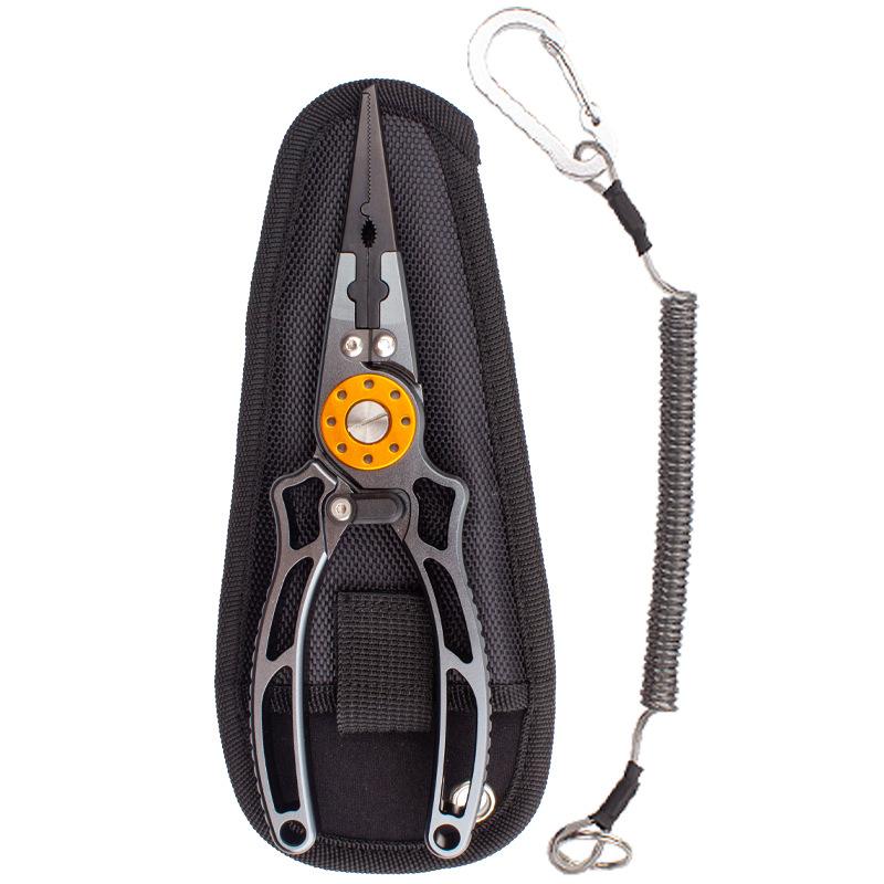 Multifunctional Fishing Pliers Aluminum Alloy Fishing Scissors Line Cutting Machine Fish Control Tool Portable Easy Storage Pliers Sleeve