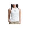 Puma Round Neck Sleeveless Fitted Tank Top Women Tops White 626093-02