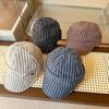 Retro Fashion Striped Soft Top Cap Female Spring and Autumn Literary and Artistic Face Small Light Breathable Sunshade Baseball Cap